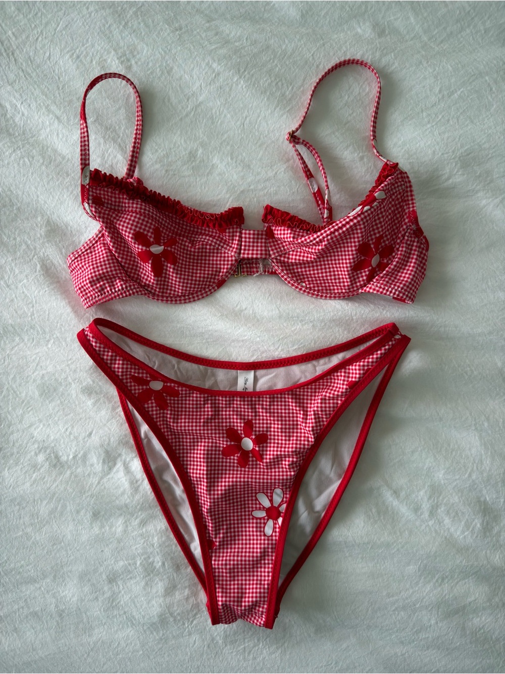 Heavy Manners Little Red Gingham Bikini Set